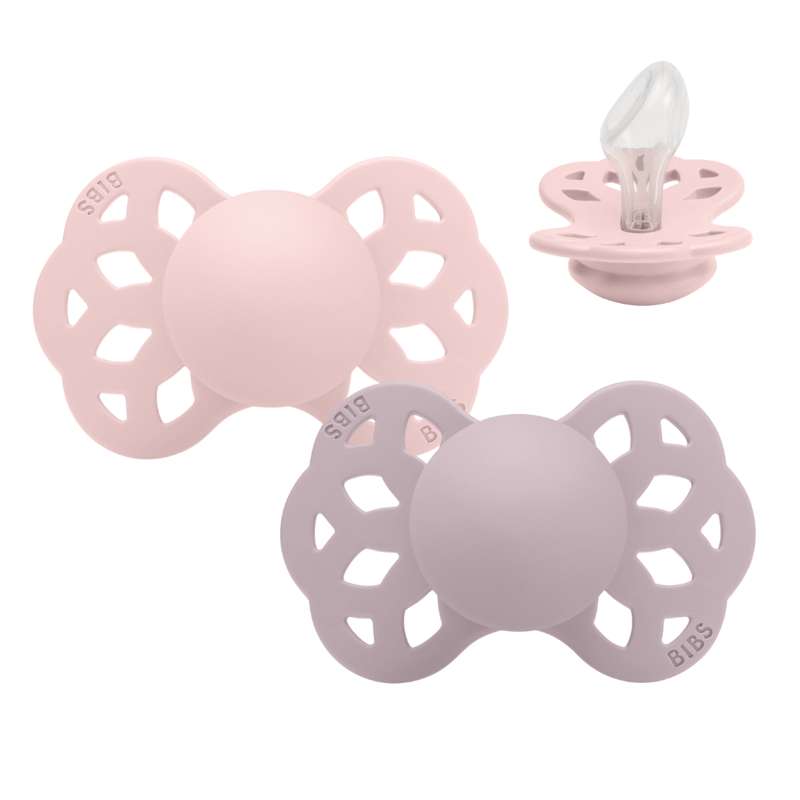 BIBS Anatomisk Infinity Pacifier - 2-Pack - Size 2 - Silicone - Blossom/Dusky Lilac