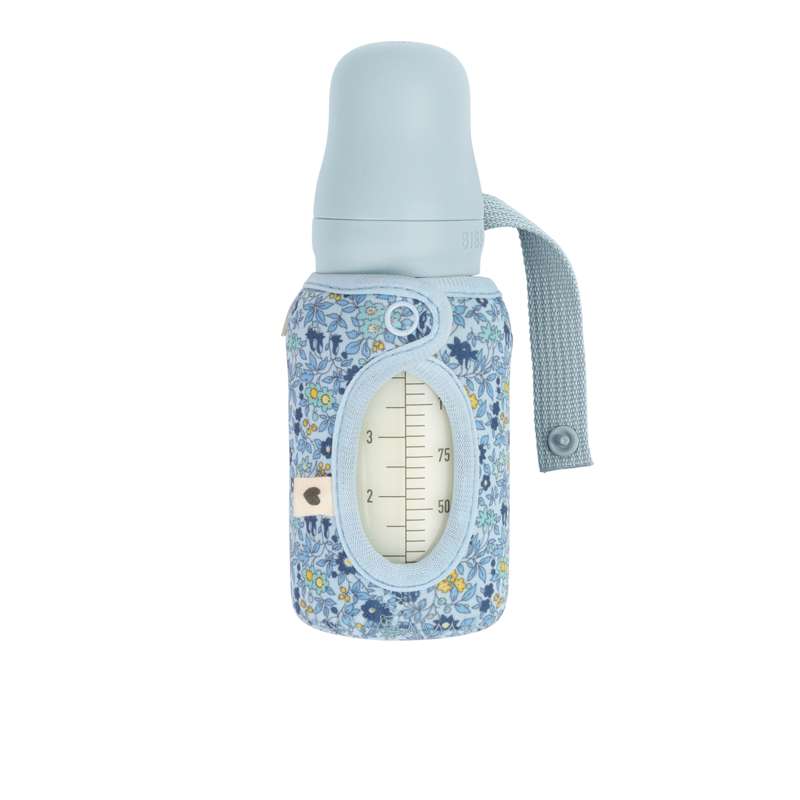 BIBS Bottle - Sleeve for Bottle - Small - 110 ml. - Chamomile Lawn/Baby Blue