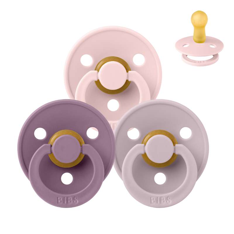BIBS Round Colour Pacifier - Bundle - 3 pcs. - Size 2 - Lovely Lilacs