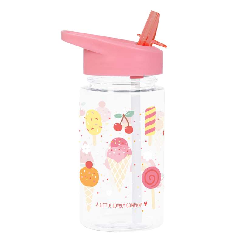 A Little Lovely Company Water Bottle - Ice Cream - Pink