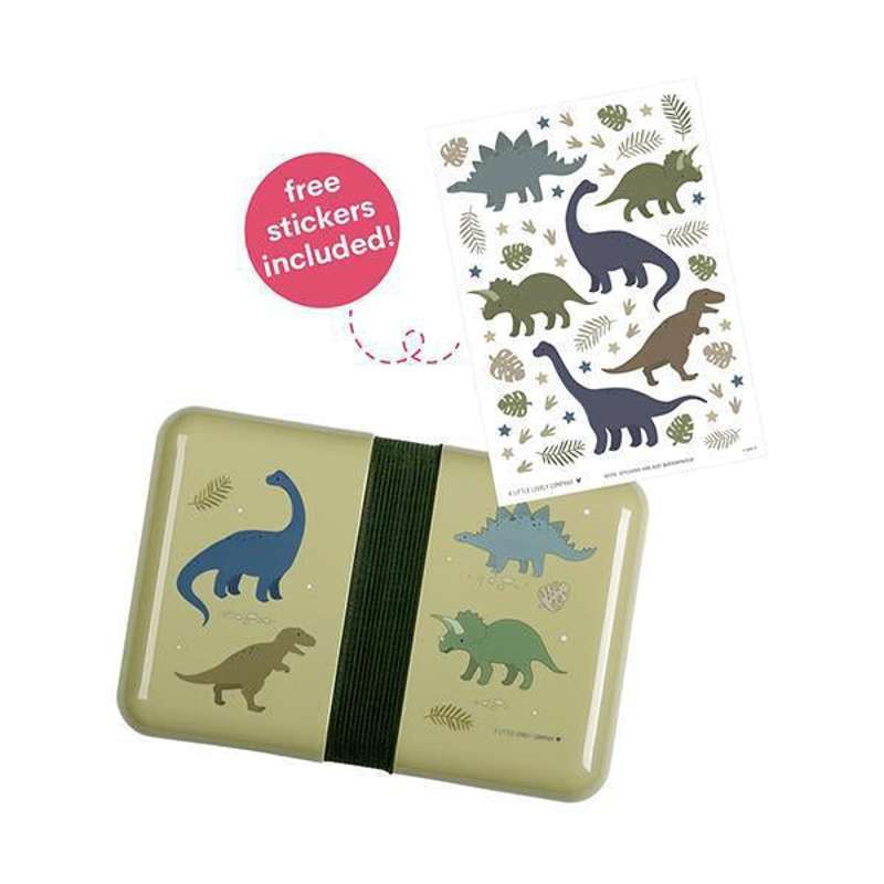 A Little Lovely Company Lunchbox - Dinosaur - Olive