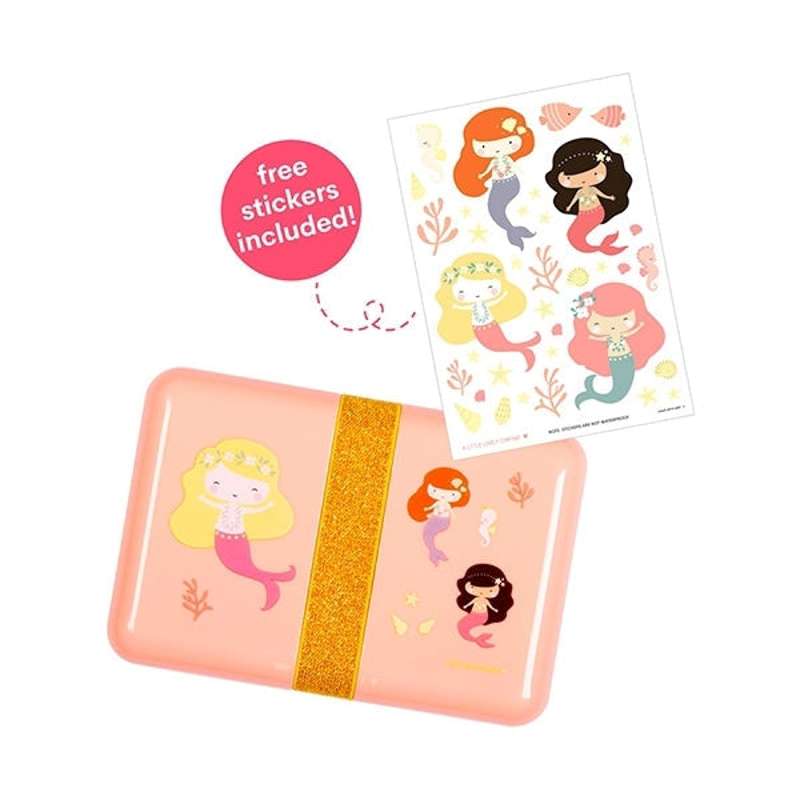 A Little Lovely Company Lunchbox - Mermaids - Peach