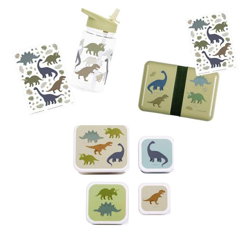 A Little Lovely Company Lunch Box Set - Small - Dinosaur - Olive