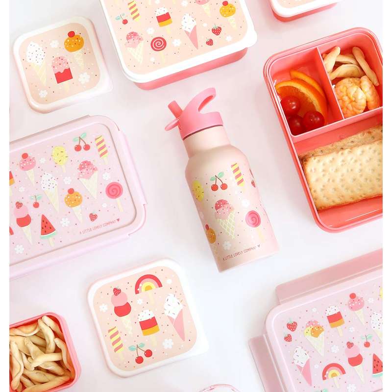 A Little Lovely Company Remindable Bento Lunch Box - Ice cream - Pink