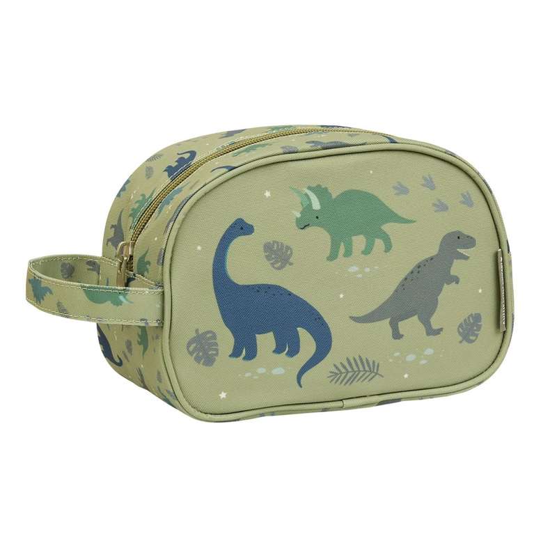 A Little Lovely Company Toiletry Bag - Dinosaur - Olive