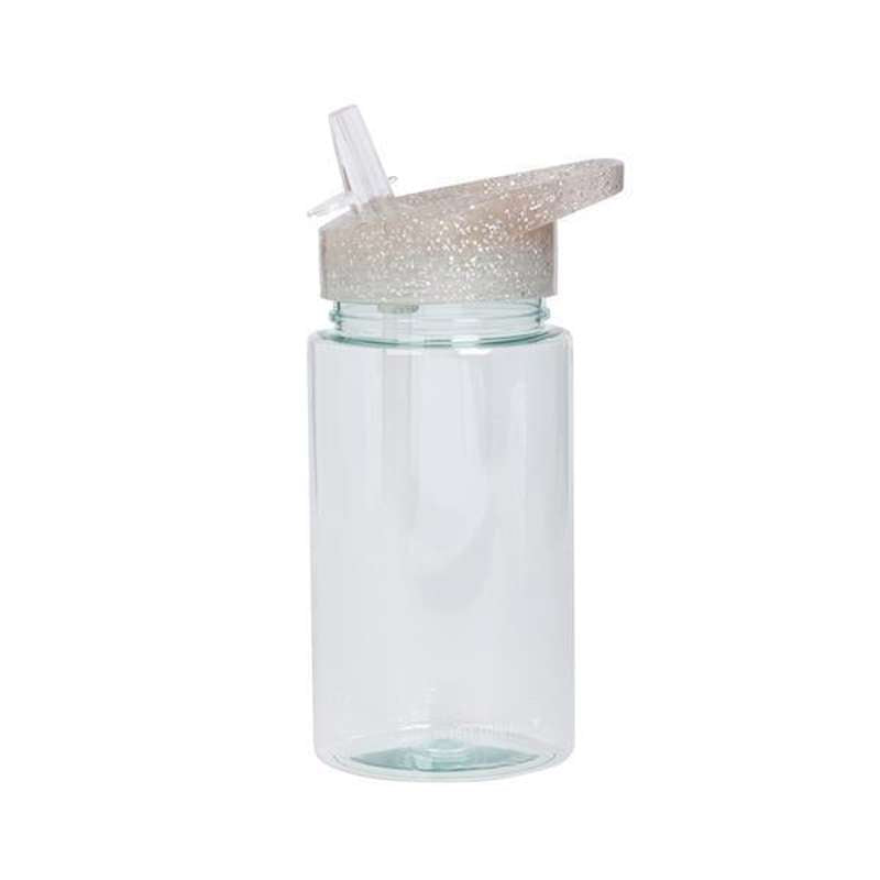 A Little Lovely Company Water Bottle - Glitter - Silver