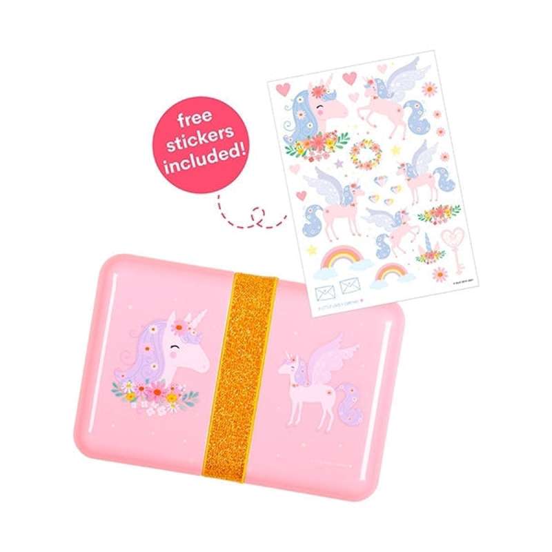 A Little Lovely Company Lunchbox - Unicorn - Pink