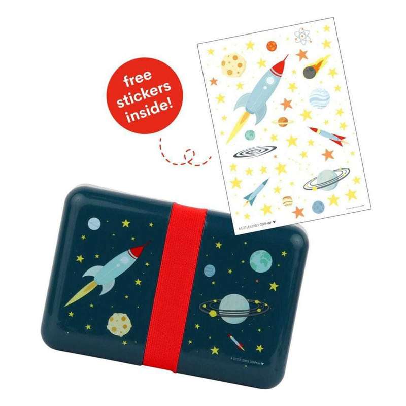 A Little Lovely Company Lunchbox - Space - Blue