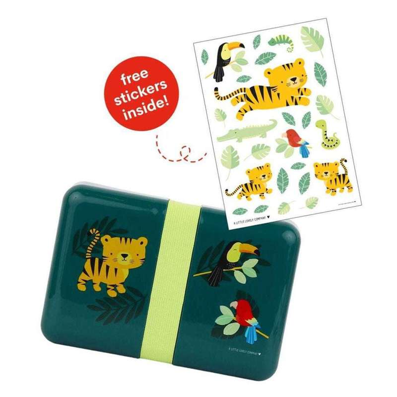 A Little Lovely Company Lunchbox - Tiger - Green