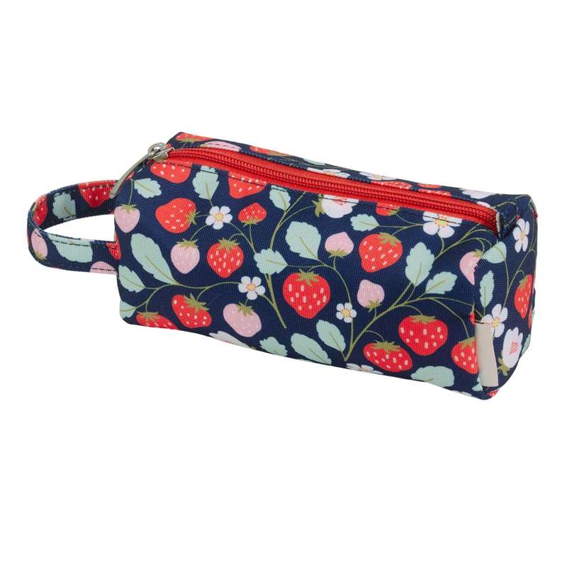 A Little Lovely Company Pencil Case - Strawberries - Blue/Red