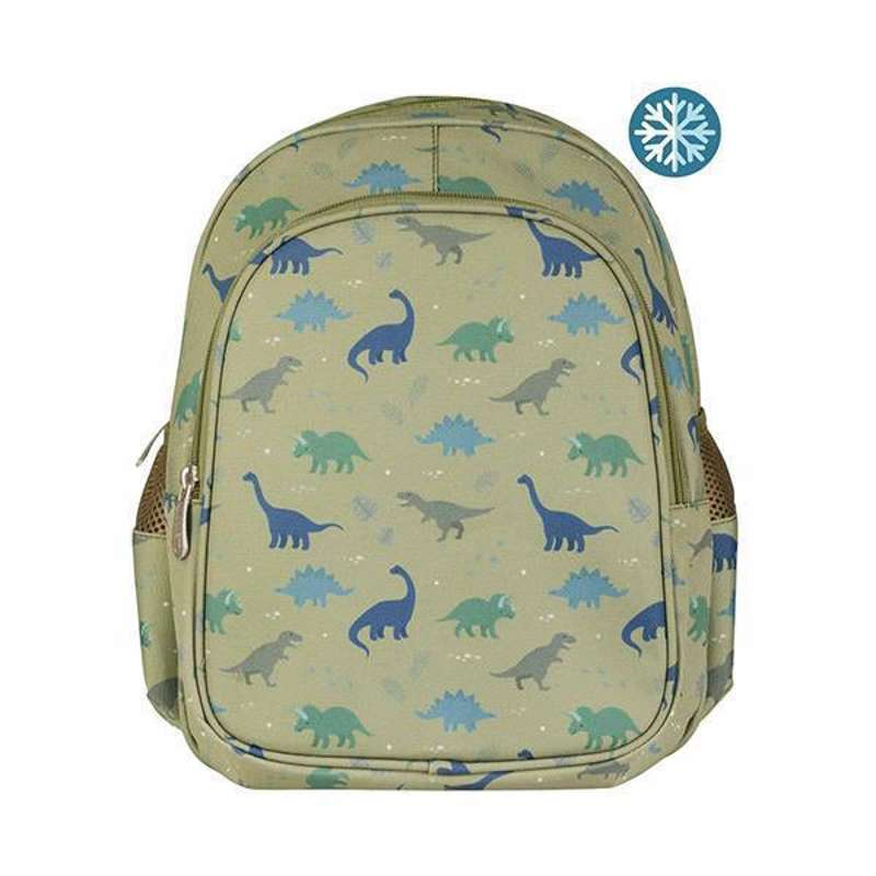 A Little Lovely Company Backpack with Cooler Pocket - Dinosaur - Olive