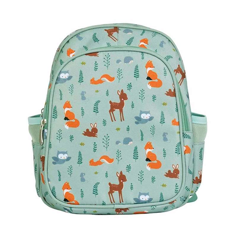 A Little Lovely Company Backpack with Cooler Pocket - Forest Friends - Sage