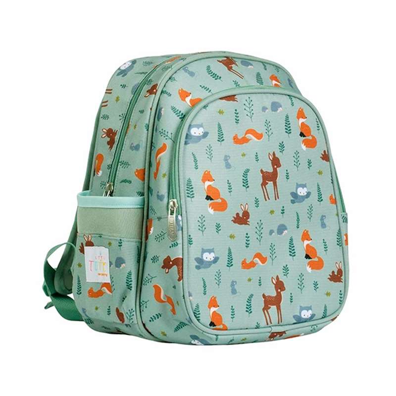 A Little Lovely Company Backpack with Cooler Pocket - Forest Friends - Sage