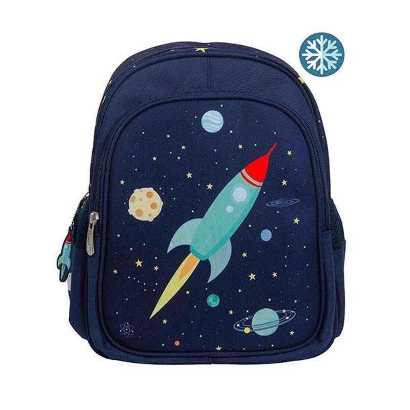 A Little Lovely Company Backpack with Cooler Pocket - Space - Blue