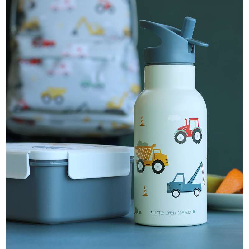 A Little Lovely Company Thermos Flask - 350 ml. - Vehicles - Blue