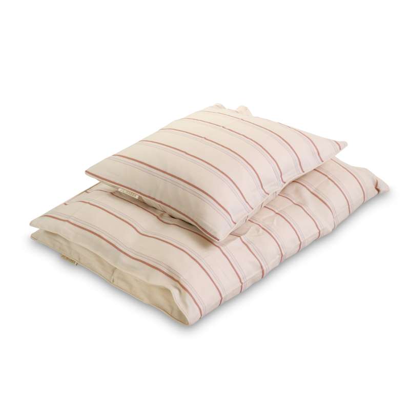 Filibabba Junior Bedding GOTS 100x140 cm - Balance Stripes - Rose Mix