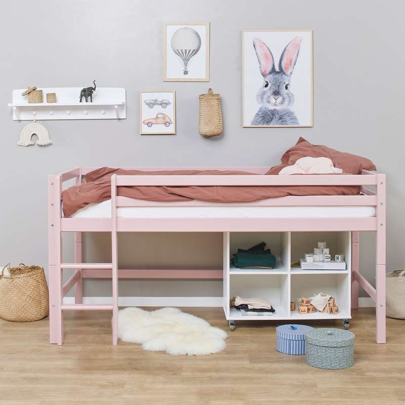 Hoppekids ECO Dream My Color Half-high bed 90x200 cm - Pale Rose