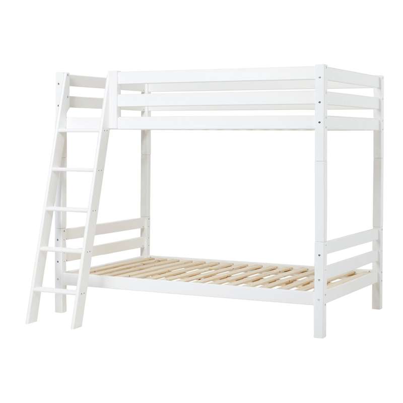 Hoppekids ECO Luxury High Loft Bed 120x200cm with slanted ladder, White