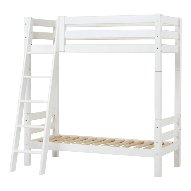 Hoppekids ECO Luxury High Loft Bed 70x160cm with slanted ladder, White