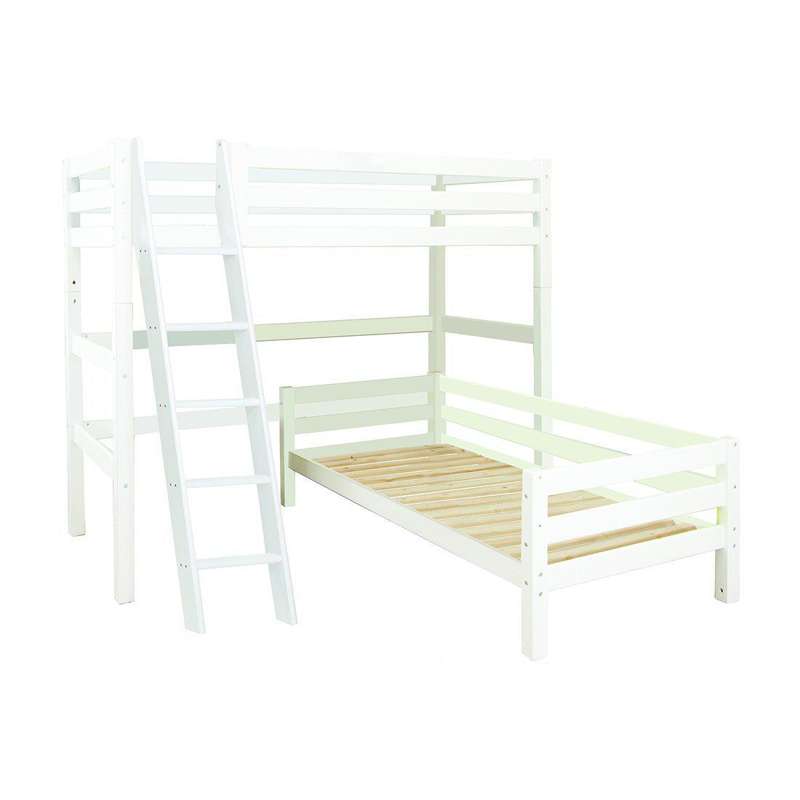 Hoppekids ECO Luxury Bunk bed angle combination 90x200cm with sloping ladder - White