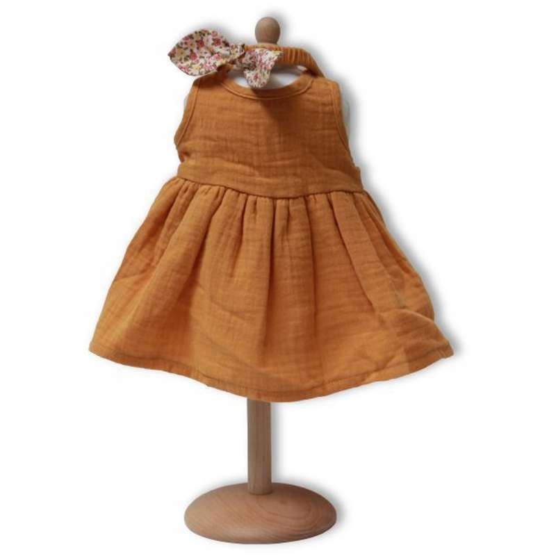 MaMaMeMo Dress with Bow - Curry (42-46 cm.)