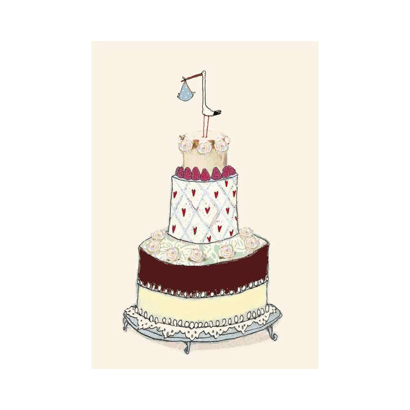 Maileg Double-sided card - Congratulations on the baby (boy)