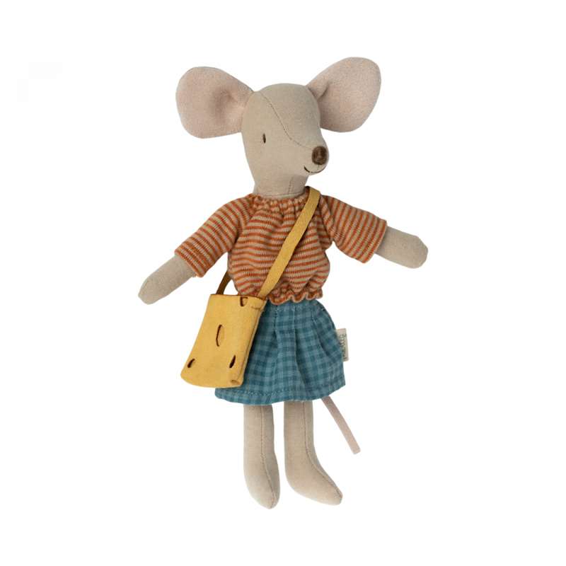 Maileg Mother Mouse - Striped Blouse, Skirt and Bag (15 cm.)