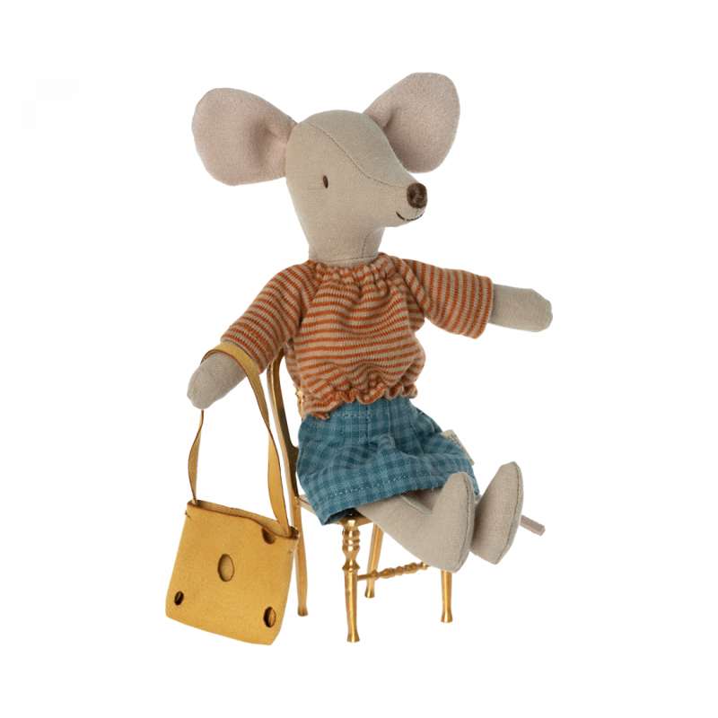 Maileg Mother Mouse - Striped Blouse, Skirt and Bag (15 cm.)
