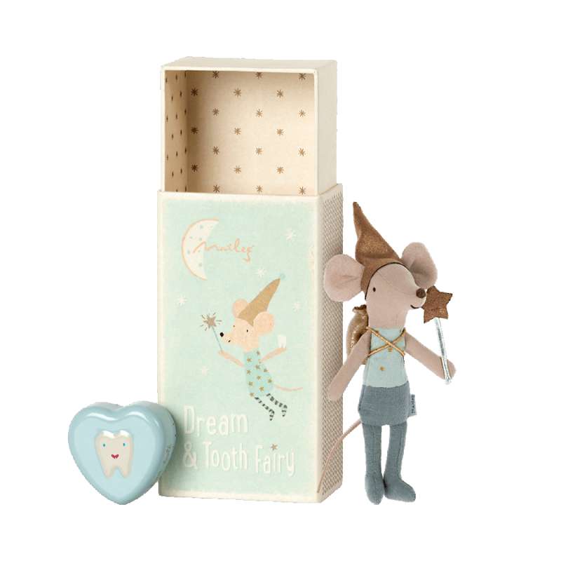Maileg Big Brother Tooth Fairy Mouse in Box - Light Blue (16 cm.)