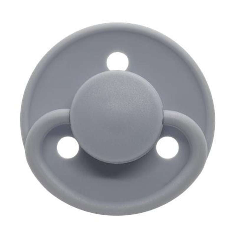 Mininor Round pacifier silicone - gray 2-pack - 0m+