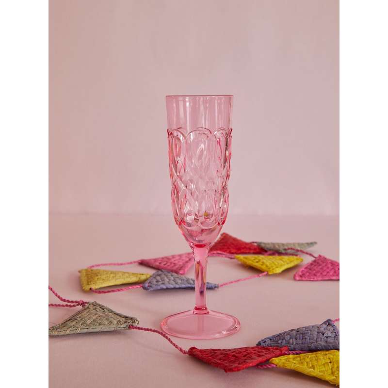 RICE Champagne Glass in Acrylic - Pink