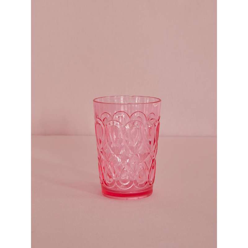 RICE Drinking Glass in Acrylic - Pink