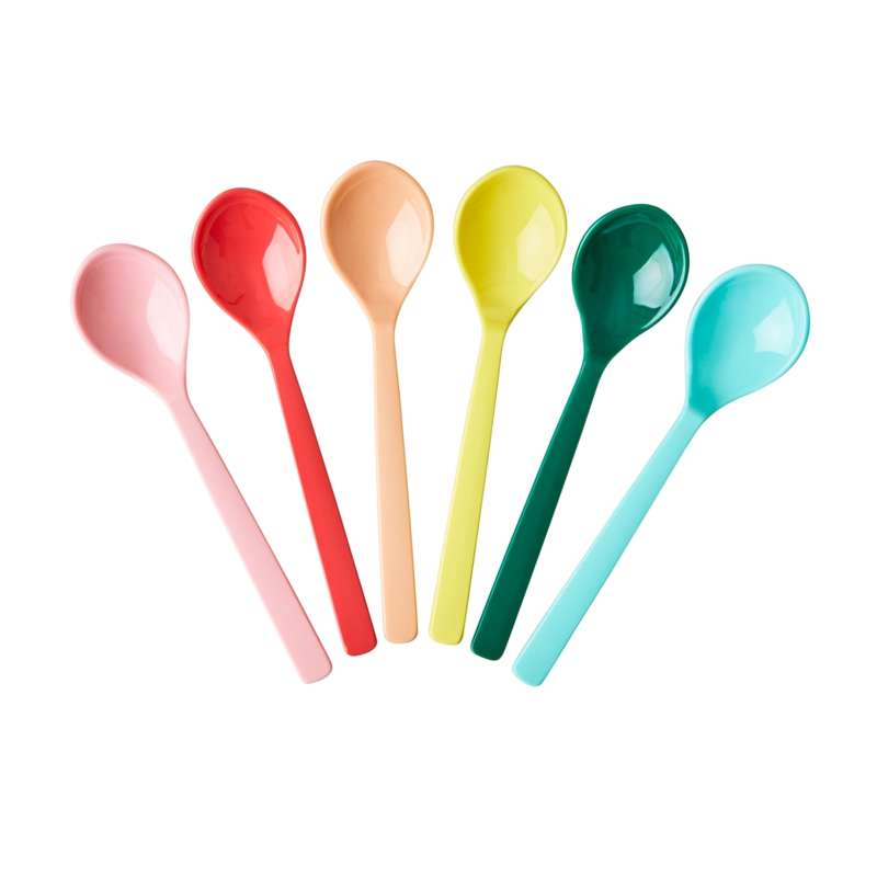 RICE Children's Spoons in Melamine - 6-pack - Dance Out Colors