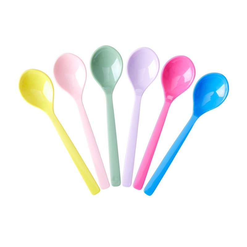 RICE Children's Spoons in Melamine - 6-pack - Multicolor