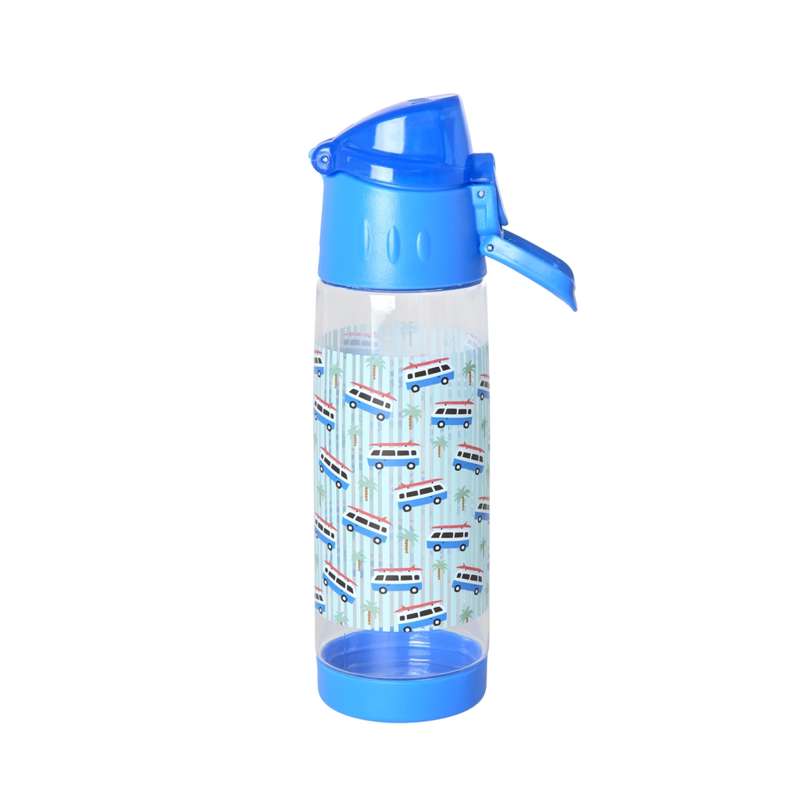 RICE Drinking bottle with straw function - Car - 500 ml. - Blue