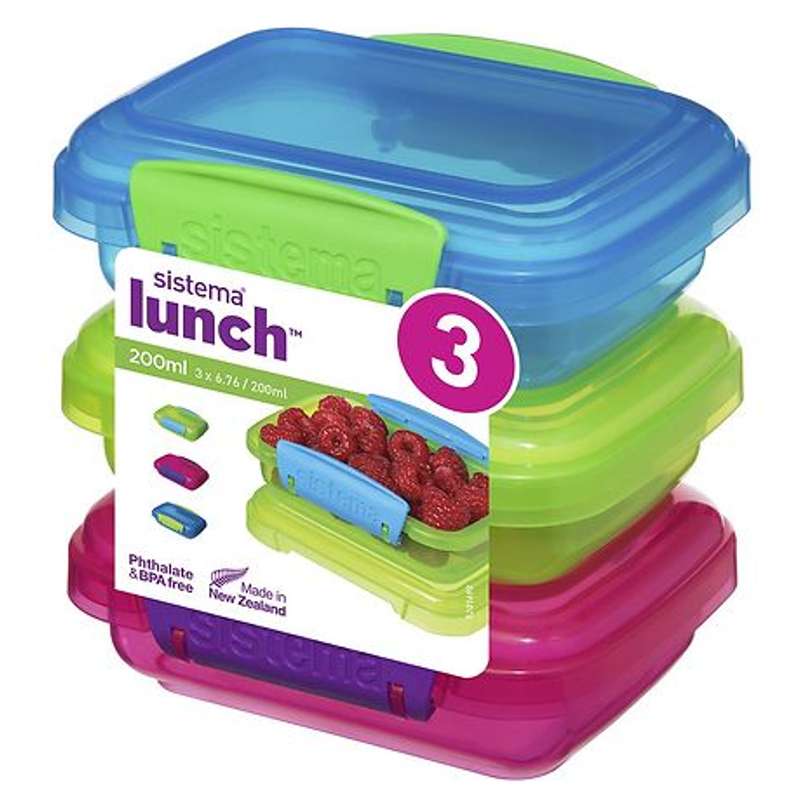 Food Storage Containers System - 3-Pack - Lunch Packs - 200 ml - Assorted.