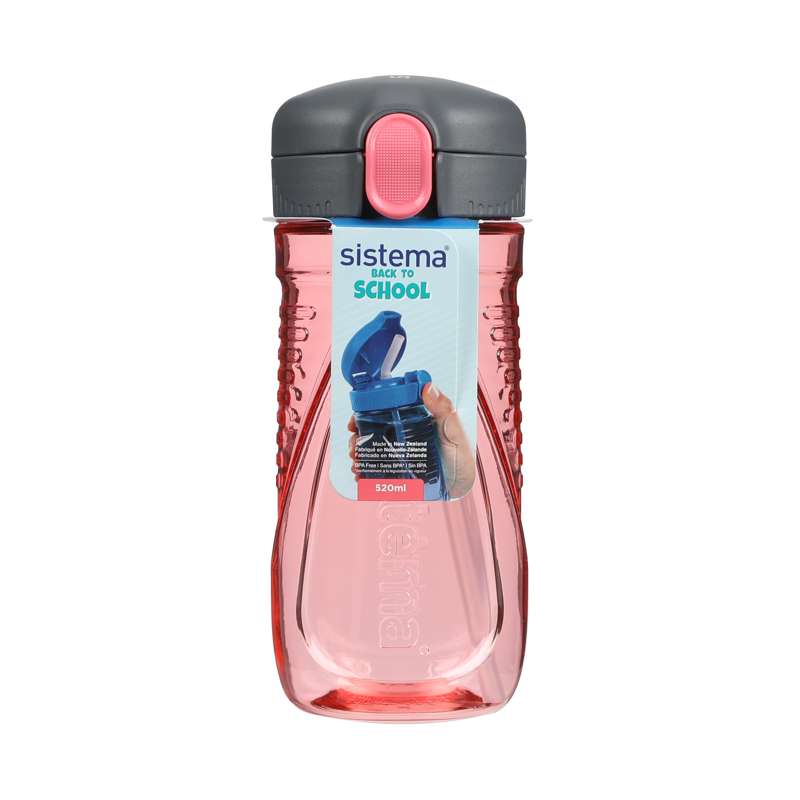 Sistema Water Bottle - Tritan Quick Flip - 520 ml. - Back to School - Pink