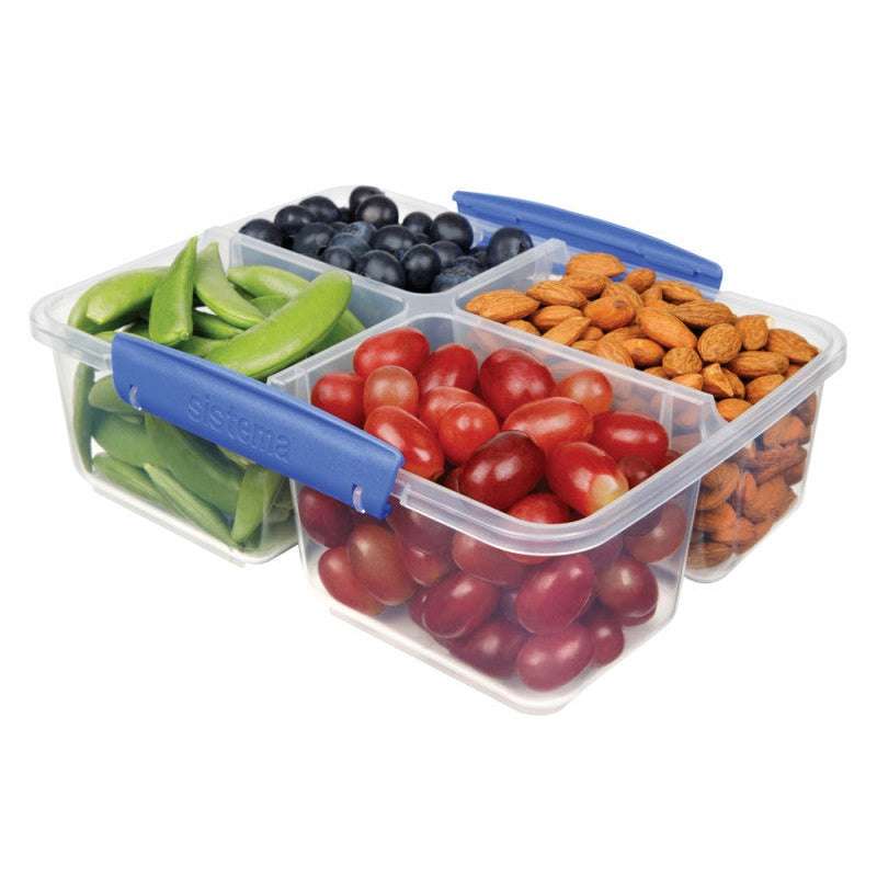 Food Storage Container System - Klip It - Quad Split - 1.74L - Dark Blue