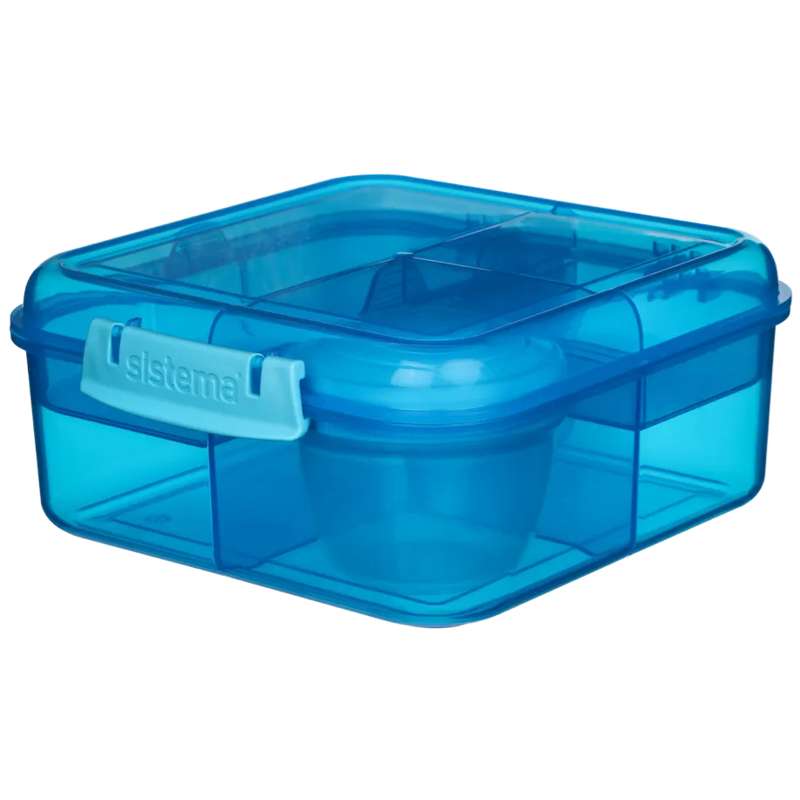 Sistema Bento Lunch Box - Compartmentalized with Container - 1.25L - Blue
