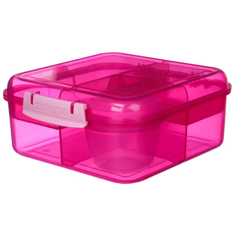 Sistema Bento Lunch Box - Compartmentalized with Container - 1.25L - Pink