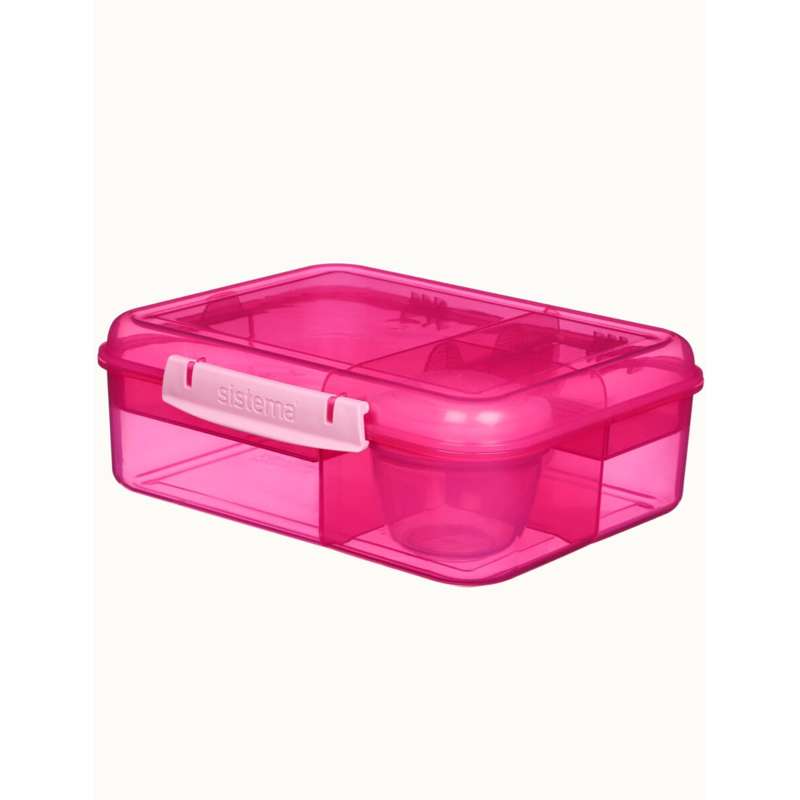 Sistema Bento Lunch Box - Compartmentalized with Container - 1.65L - Pink