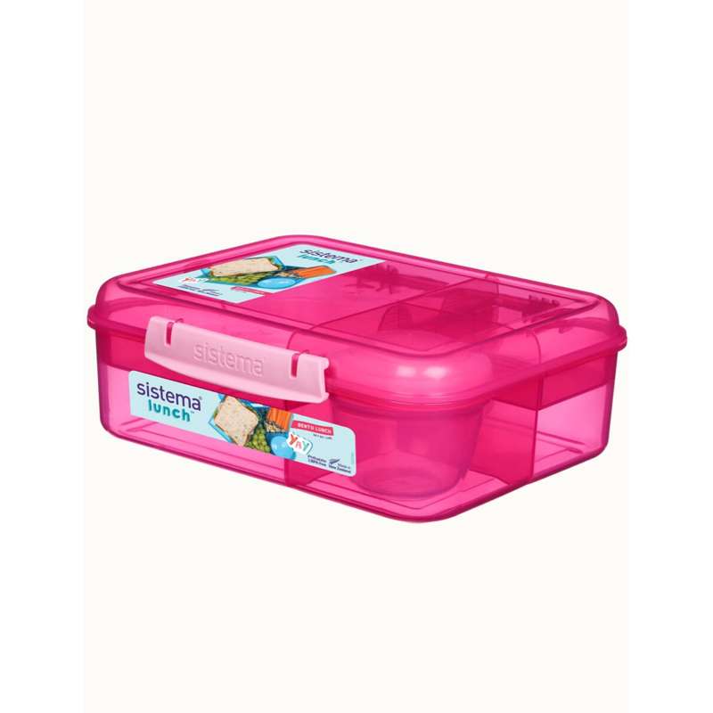 Sistema Bento Lunch Box - Compartmentalized with Container - 1.65L - Pink