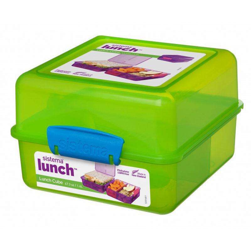 Sistema Lunch Box - Lunch Cube - Divided into 2 Layers - 1.4L - Green