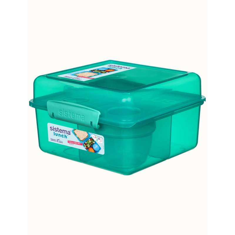 Sistema Lunch Box - Lunch Cube Max - Divided into 2 Layers with Container - 2L - Minty Teal
