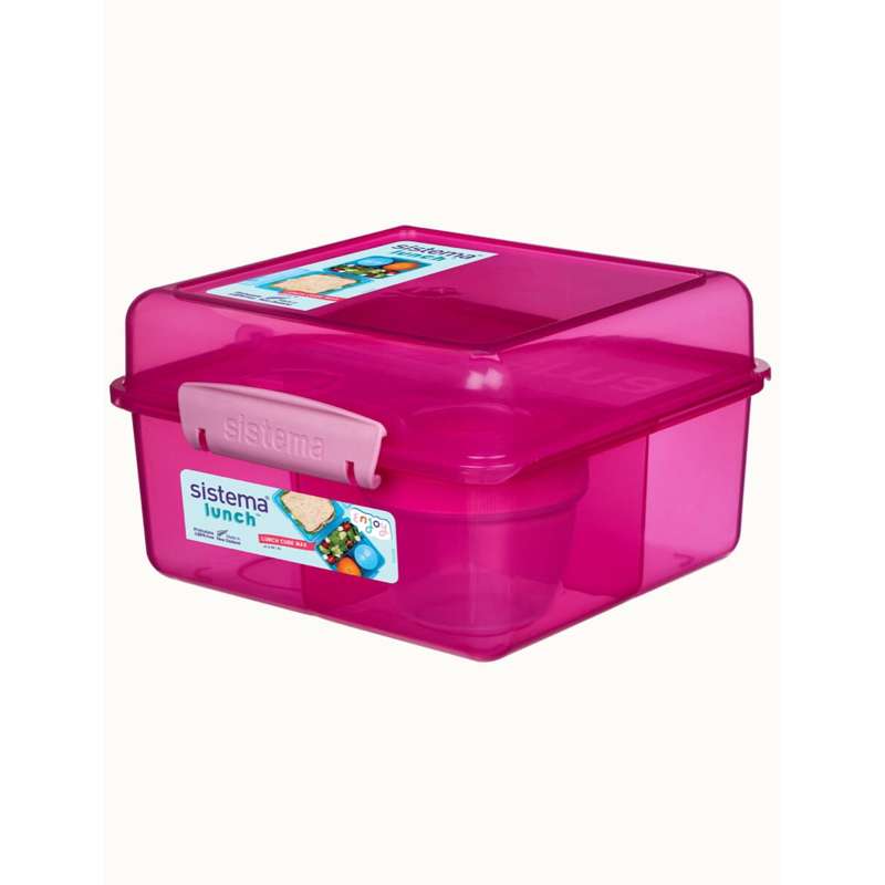 Sistema Lunch Box - Lunch Cube Max - Divided into 2 Layers with Container - 2L - Pink