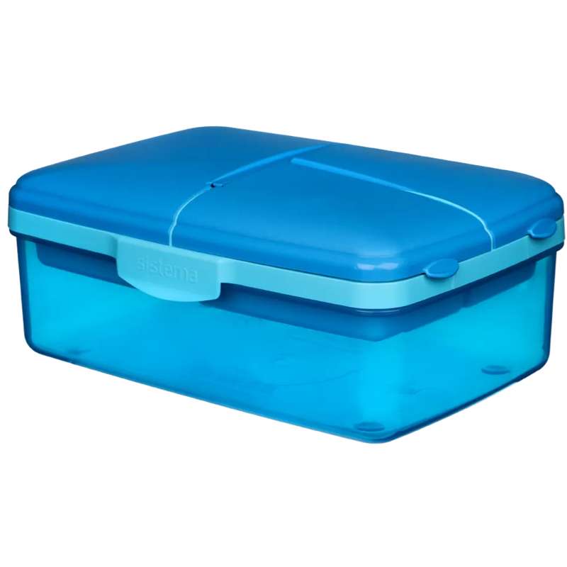 Sistema Lunchbox - Slimline Quaddie - Compartmentalized with Water Bottle - 1.5L - Blue