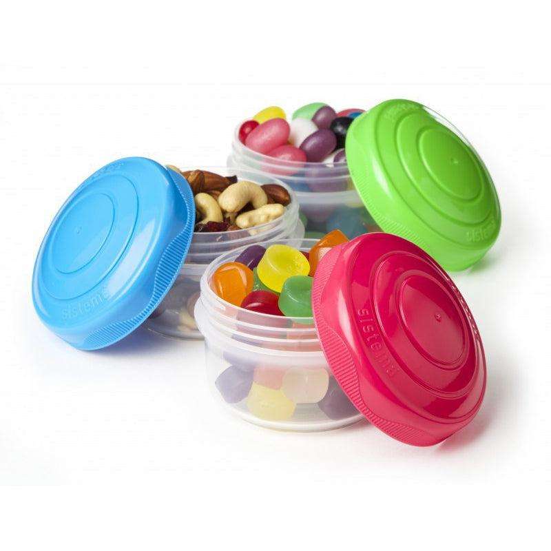 Mini Bites Containers with Screw Lid - 3-Pack - 130 ml - Assorted colors