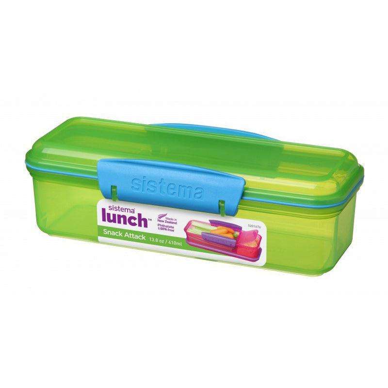 Snack Box System - Snack Attack Lunch - 2 Compartments - 410 ml - Green