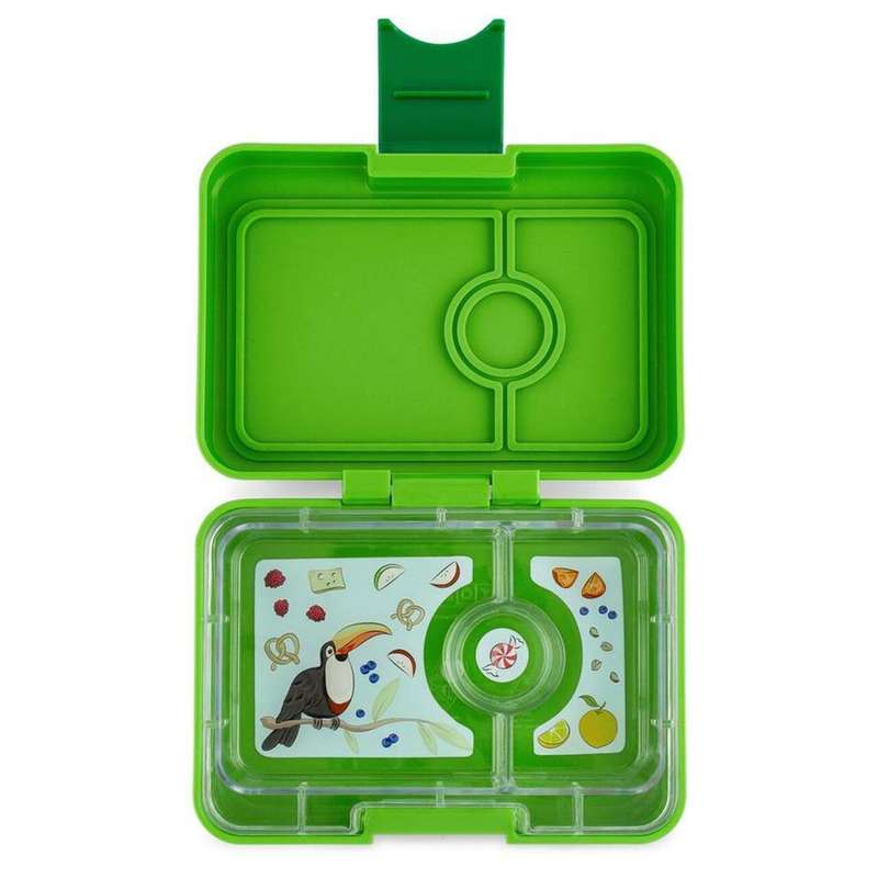 Yumbox Lunchbox - Minisnack - 3 compartments - Avocado Green/Toucan
