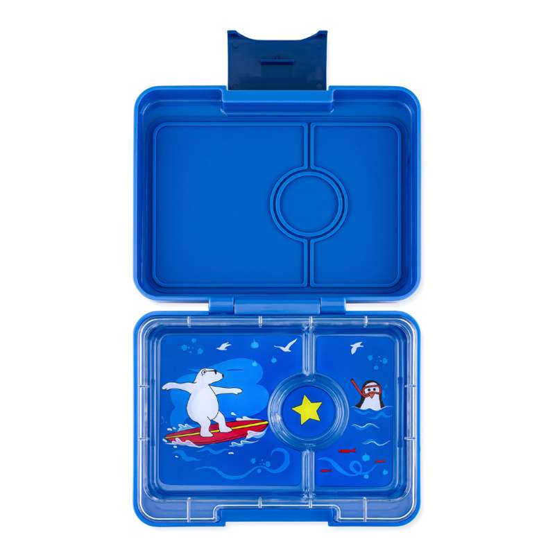 Yumbox Lunchbox - Minisnack - 3 compartments - Surf Blue/Polar Bear